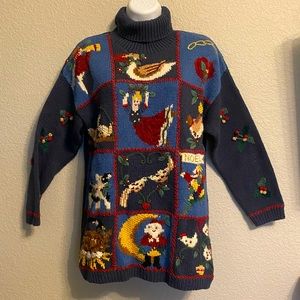 Marisa Christina Women’s Classic Vintage Christmas Turtle neck Sweater 1995 S